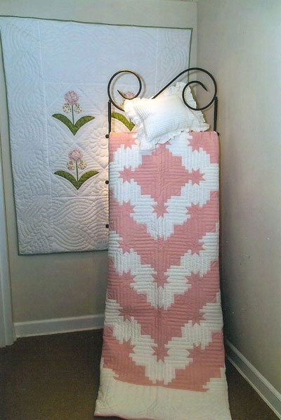 Log Cabin Star Pink Pattern