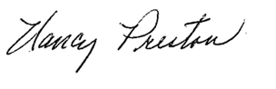 Nancy Preston signature